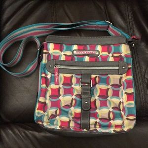 Lily Bloom medium crossbody bright geometric print